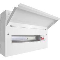 Show details for  100A Isolator Consumer Unit with SPD, 18 Module, 15 Way, Steel, White, IP20
