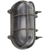 Show details for  Oval Bulkhead Outdoor Light, 250mm x 160mm x 105mm, Silver, E27 (Lamps Not Included)
