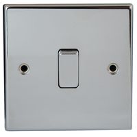 Show details for  10AX 2 Way Light Switch, 1 Gang, Polished Chrome, Decorative Range