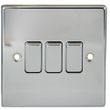 Show details for  10AX 2 Way Light Switch, 3 Gang, Polished Chrome, Decorative Range