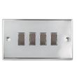 Show details for  10AX 2 Way Light Switch, 4 Gang, Polished Chrome, Decorative Range