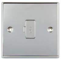 Show details for  13A Unswitched Fused Connection Unit, 1 Gang, Polished Chrome, White Trim, Decorative Range
