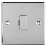 Show details for  13A Unswitched Fused Connection Unit, 1 Gang, Polished Chrome, Grey Trim, Decorative Range