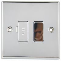 Show details for  13A Switched Fused Connection Unit, 1 Gang, Polished Chrome, White Trim, Decorative Range