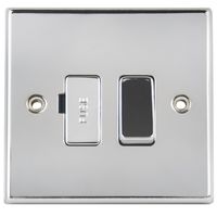 Show details for  13A Switched Fused Connection Unit, 1 Gang, Polished Chrome, Grey Trim, Decorative Range