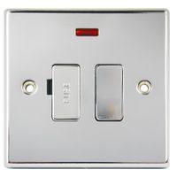 Show details for  13A Double Pole Switched Fused Connection Unit with Neon, 1 Gang, Polished Chrome, Black Trim, Decorative Range