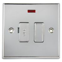Show details for  13A Double Pole Switched Fused Connection Unit with Neon, 1 Gang, Polished Chrome, Grey Trim, Decorative Range