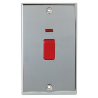 Show details for  45A Double Pole Switch with Neon, 2 Gang, Polished Chrome, Decorative Range