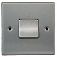 Show details for  10A 3 Pole Fan Isolator Switch, 1 Gang, Satin Steel, Decorative Range