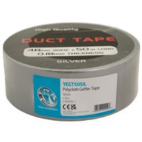 Show details for  Duct Tape, 48mm x 50m, Polycloth, Silver