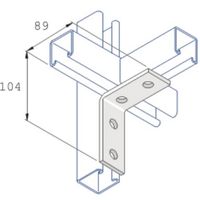 Show details for  90° Angle Fitting, 2 + 2 Hole