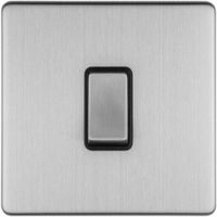 Show details for  10A Intermediate Switch, 1 Gang, Stainless Steel, Black Trim, Concealed 3mm Range