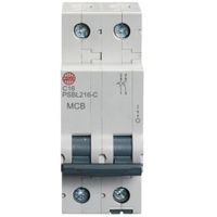 Show details for 16A MCB, 2 Pole, C Curve, 10kA
