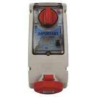 Show details for  16A Switched Interlocked Socket with RCD, 415V, 3P+E, Red, IP67