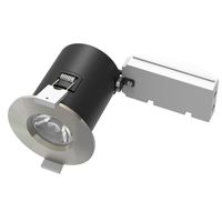 Show details for  GU10 Fire Rated Downlight, Fixed, Satin Chrome Bezel, IP65 (Lamp Not Included)