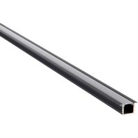 Show details for  Profile with Diffuser, 23.1mm x 13.4mm, 2m, Black Aluminium, IP20, Rigel Range