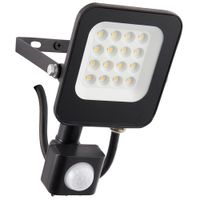 Show details for  10W LED Floodlight with PIR, 4000K, Matt Black, IP65, Guard Range