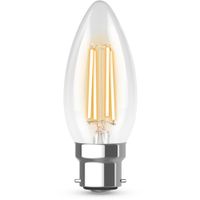 Show details for  4.2W LED Filament Candle Lamp, 2700K, 470lm, B22, Dimmable, Clear