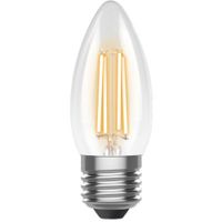 Show details for  4.2W Filament LED Candle Lamp, 2700K, 470lm, E27, Clear, Dimmable