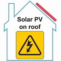 Show details for  Solar PV on Roof' Label, 100mm x 100mm, Self-adhesive Vinyl [Pack of 10]