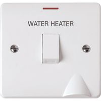 Show details for  20A Double Pole Switch 'Water Heater' with Neon and Optional Flex, 1 Gang, White, Mode Range