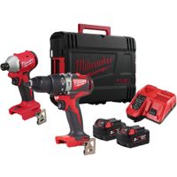 Show details for  M18 Brushless Powerpack, Percussion Drill and Hex Impact Driver, 2 x 5Ah Batteries & Fast Charger