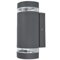 Show details for  Outdoor Up and Down Wall Light, GU10 (Lamps Not Included), Dark Grey, Aluminium, IP44, Focus Range