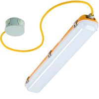 Show details for  25W LED Site Battens with Microwave Sensor and Junction Box, 4000K, 2000lm, 110V, Yellow, IP65, Weatherguard Site Eco-Motion Range