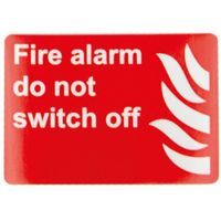 Show details for  Safety Label 'Fire Alarm Do Not Switch Off', 50mm x 35mm, Self Adhesive Vinyl [Pack of 10]