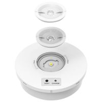 Show details for  2W Emergency LED Surface Round Downlight, 6500K, 270lm, White, IP65