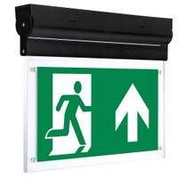 Show details for  3W Multi-Mount LED Emergency Sign with Self-Test and Arrow Up Legend, 6000K, Black, IP20