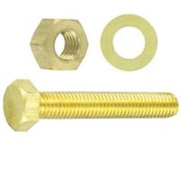 Show details for  Nut and Bolt with Washer Set, M6 x 25mm, Brass [Pack of 6]