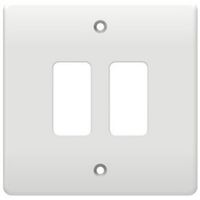 Show details for  Grid Faceplate, 2 Gang, White