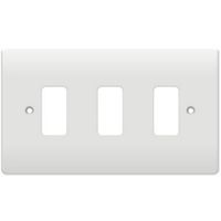 Show details for  Grid Faceplate, 3 Gang, White
