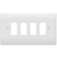 Show details for  Grid Faceplate, 4 Gang, White