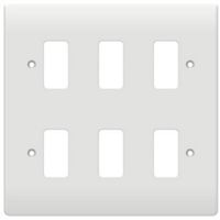 Show details for  Grid Faceplate, 6 Gang, White