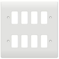 Show details for  Grid Faceplate, 8 Gang, White