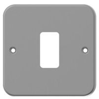 Show details for  Metal Clad Grid Faceplate, 1 Gang, Grey