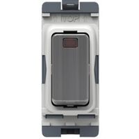 Show details for  10AX Double Pole Grid Switch with LED Indicator, Brushed Chrome