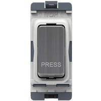 Show details for  10AX 2 Way Single Pole Retractive Grid Switch 'Press', Brushed Chrome