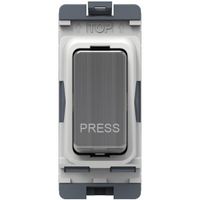 Show details for  20AX 2 Way Single Pole Retractive Grid Switch 'Press', Brushed Chrome