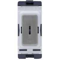 Show details for  10AX 2 Way Grid Key Switch 'EMG LTG TEST', Brushed Chrome