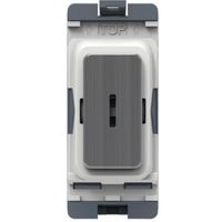 Show details for  10AX Double Pole Grid Key Switch, Brushed Chrome