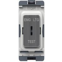 Show details for  10AX Double Pole Grid Key Switch 'EMG LTG TEST', Brushed Chrome