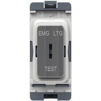 Show details for  20AX 2 Way Grid Key Switch 'EMG LTG TEST', Brushed Chrome
