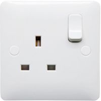 Show details for  13A Double Pole Switched Socket, 1 Gang, White, Version 2, Modern Range