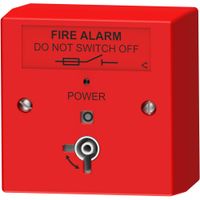 Show details for  Fire Alarm Mains Isolator Keyswitch with LED, Surface, Red