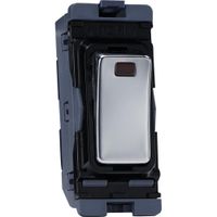 Show details for  10AX Double Pole Grid Switch with LED Indicator, Polished Chrome