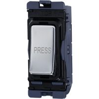 Show details for  20AX 2 Way Single Pole Retractive Grid Switch 'Press', Polished Chrome