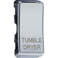 Show details for  Grid Switch Rocker Cover 'Tumble Dryer', Polished Chrome